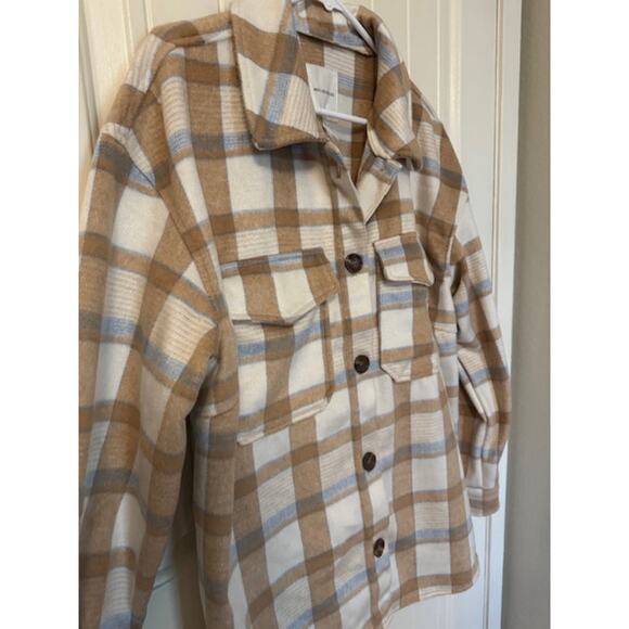Anthropologie Avec Les Fillies Boxy Plaid Shacket XL - Picture 5 of 10
